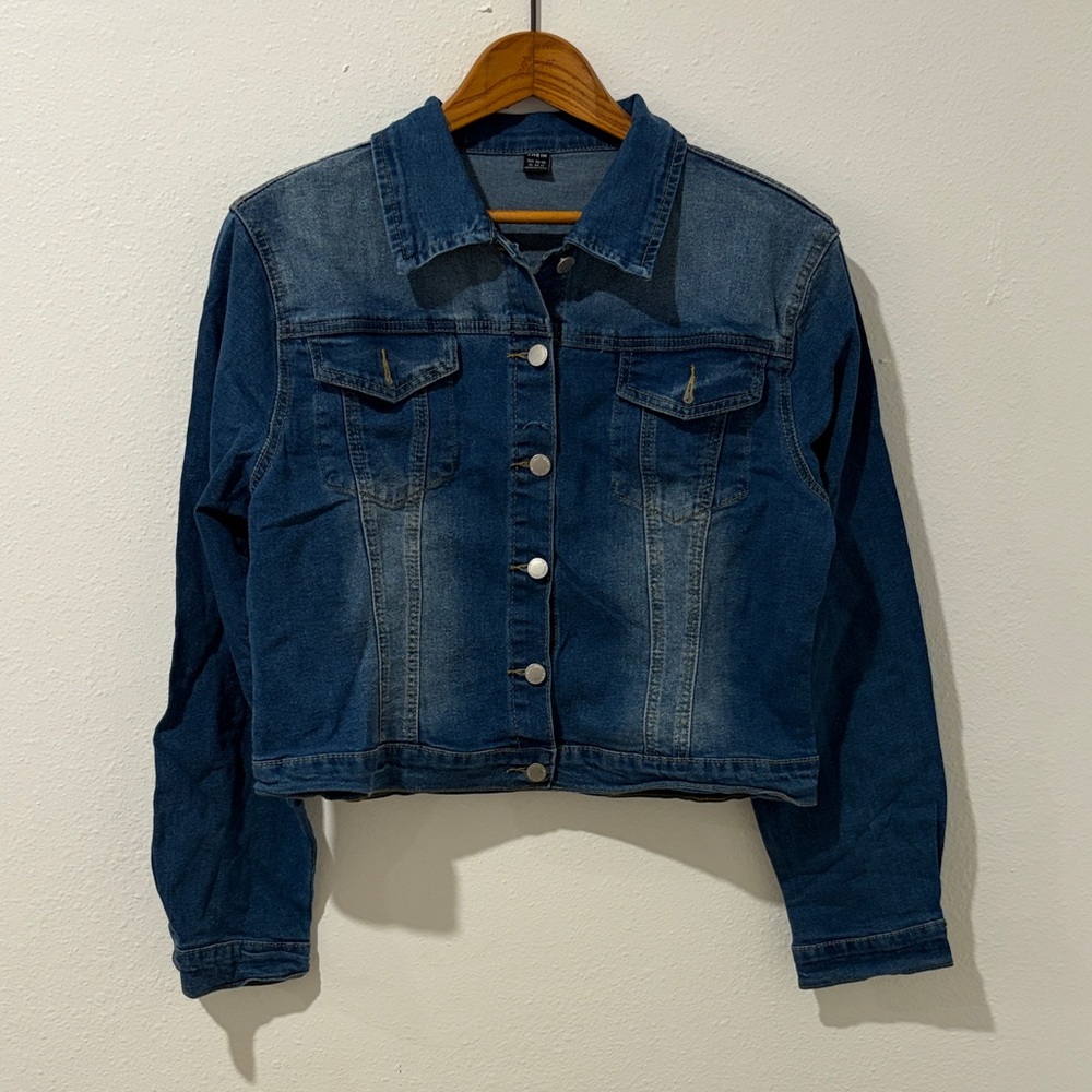 SHEIN Dark Blue Denim Jacket